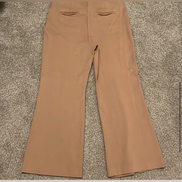 Chico's Camel colored Sailor style wide leg pants Sz 6 Medium Gold buttons - Picture 8 of 15